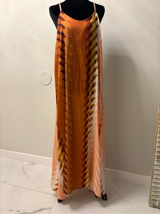 Venti6 Dresses & Skirts - Venti6 Orange Geometric Maxi Slip Dress Size S
